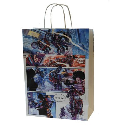 Бумажный подарочный пакет BMW Motorrad Paper Comic Bag, Size S, артикул 81852450533