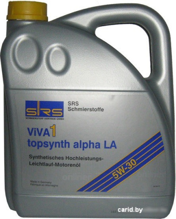 Моторное масло SRS Viva 1 topsynth alpha LA 5W-30 4л