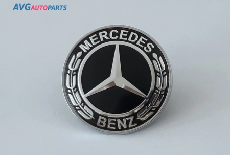 Эмблема Mercedes-Benz на капот 55 мм черный AVG 322518