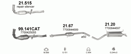 Глушитель Renault Scenic (1996-2003) 2167