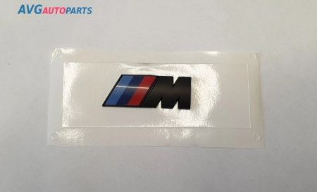 Эмблема (надпись) BMW "M" 55 мм черный AVG 322186