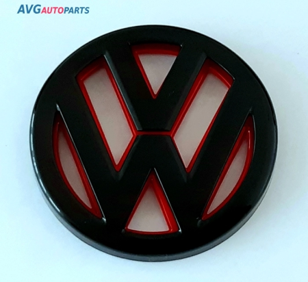 Эмблема Volkswagen 110 мм черно-красный AVG 322079