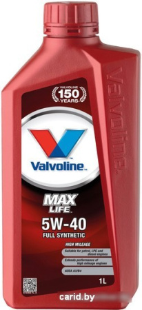 Моторное масло Valvoline MaxLife Synthetic 5W-40 1л