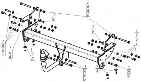 Прицепное устройство (фаркоп) Mitsubishi Pajero (1999-2006) 91310A