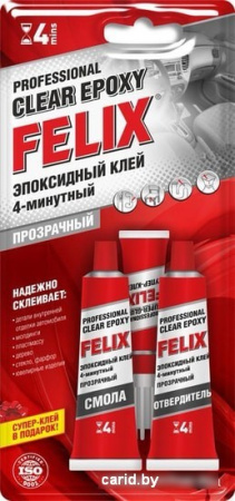 Felix Клей эпоксидный для металла прозрачный 2x17мл 411040064