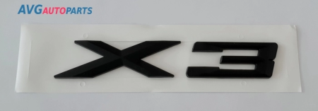 Эмблема (надпись) BMW "X3" черный AVG 322178