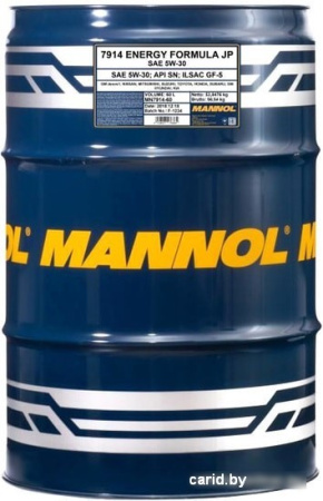 Моторное масло Mannol Energy Formula JP 5W-30 API SN 60л