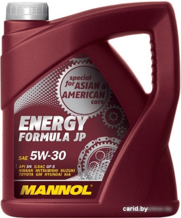 Моторное масло Mannol Energy Formula JP 5W-30 API SN 4л