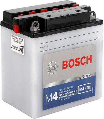 Мотоциклетный аккумулятор Bosch M4 F28 YB10L-A2 (10 А·ч)