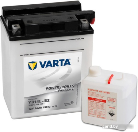 Мотоциклетный аккумулятор Varta Powersports Freshpack YB14L-B2 514 013 014 (14 А/ч)