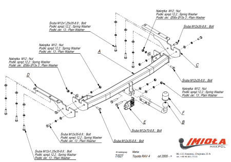 Прицепное устройство (фаркоп) Toyota RAV4 (2005-2014) T027