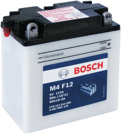 Мотоциклетный аккумулятор Bosch M4 F12 [012 014 008] (11 А·ч)