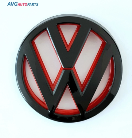 Эмблема Volkswagen 135 мм черно-красный AVG 322080