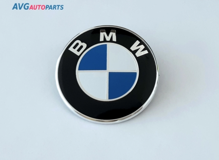Эмблема BMW 72 мм на крышку багажника черно-синий с черной подложкой AVG 322501