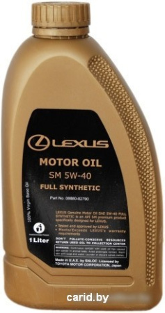 Моторное масло Lexus SM 5W-40 (08880-82790) 1л