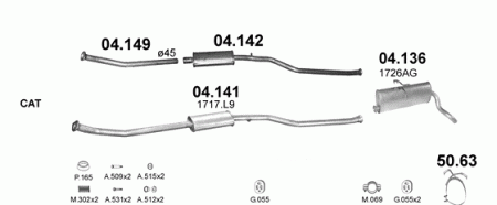 Глушитель Peugeot Partner (1996-2008) 4141