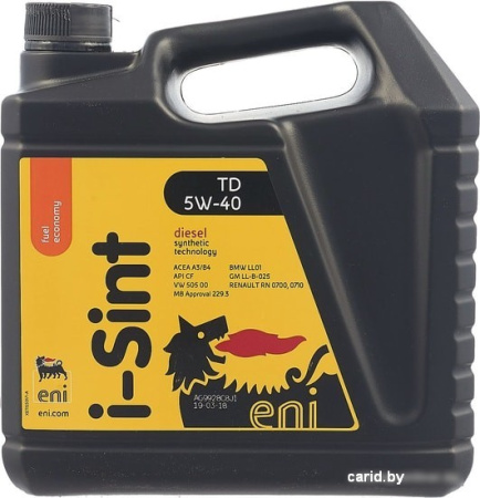 Моторное масло Eni i-Sint TD 5W-40 4л