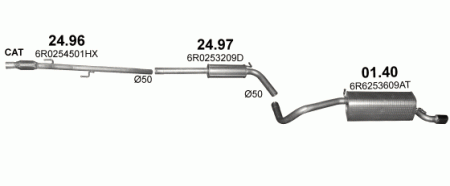 Глушитель Audi A1 8X (2010-2018) 2497