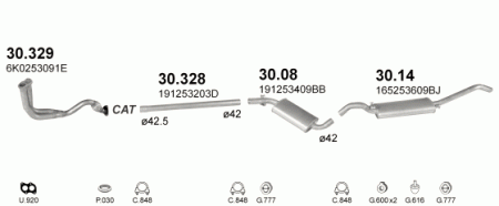 Глушитель Volkswagen Jetta (1984-1992) 3014