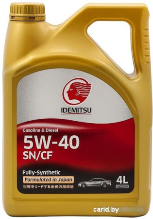 Моторное масло Idemitsu 5W-40 SN/CF 4л