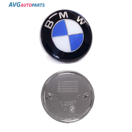 Эмблема BMW 82 мм черно-синий с хром подложкой AVG 302029