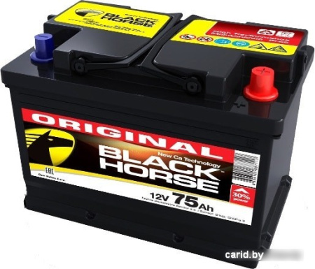 Автомобильный аккумулятор Black Horse BH75.0 L (75 А·ч)