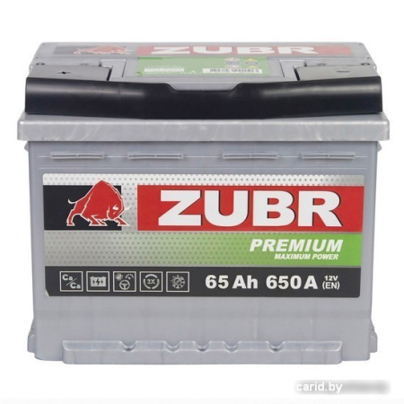 Автомобильный аккумулятор Zubr 65 Ah ZUBR Premium L+
