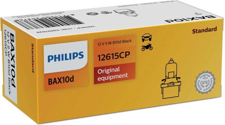 Лампа накаливания Philips BAX10d Vision, черный 10шт