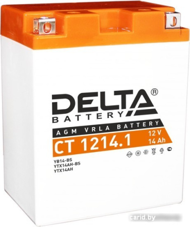 Мотоциклетный аккумулятор Delta CT 1214.1 (YB14-BS, YTX14AH, YTX14AH-BS) (14 А·ч)